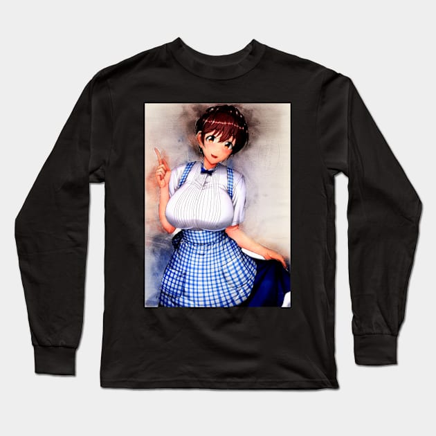 Oikawa Shizuku Anime Watercolor Long Sleeve T-Shirt by Isamu Studio